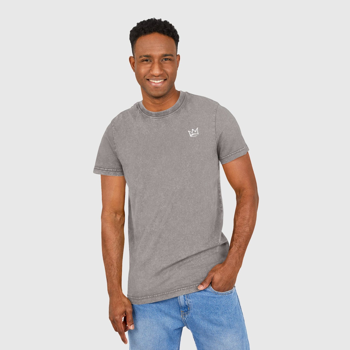 Tee-shirt délavé en coton premium - Crown