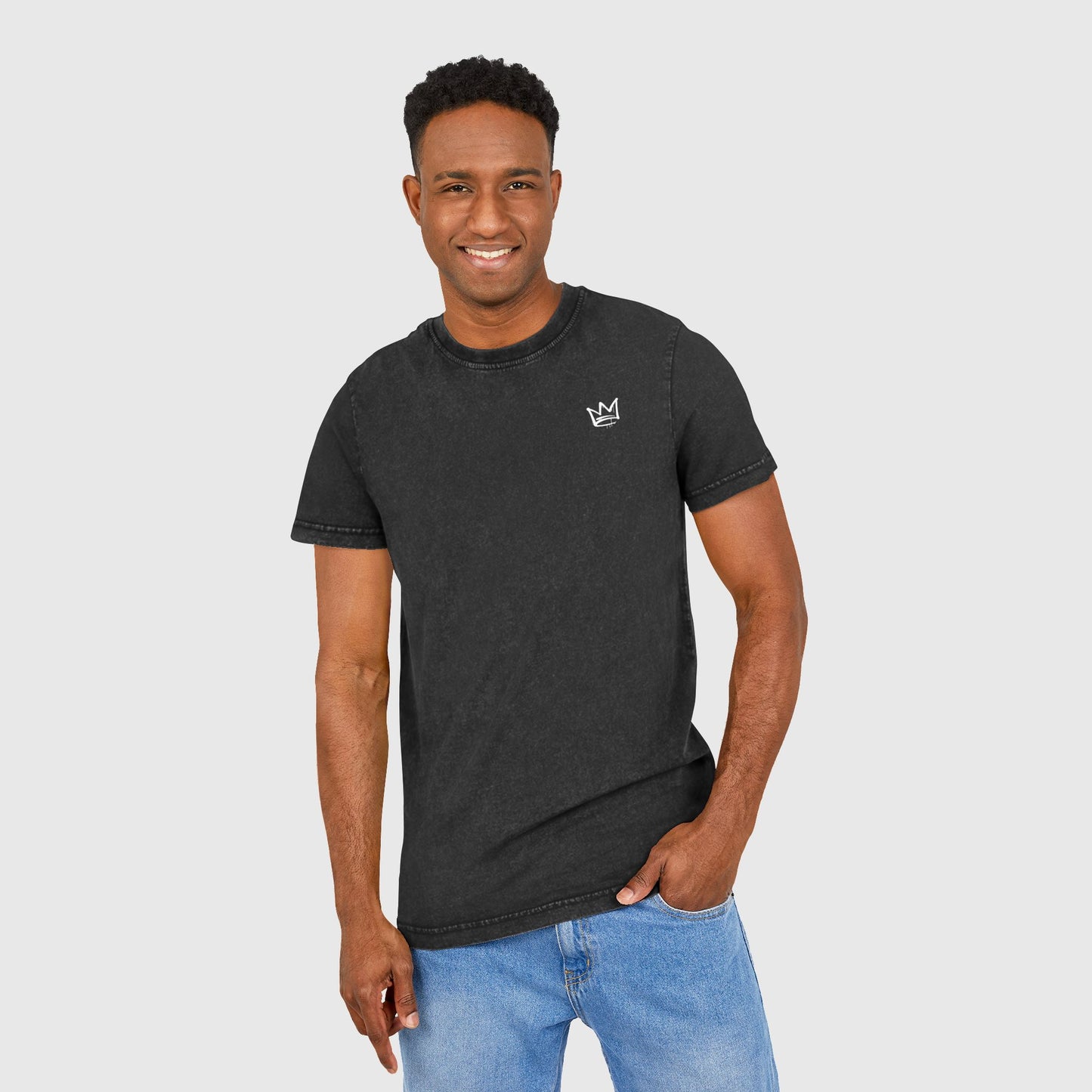 Tee-shirt délavé en coton premium - Crown